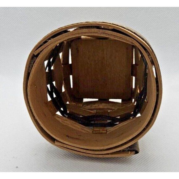 ROSCOE CRAFT BASKET Ohio Handmade Mini Basket Colored Bands Cotton Balls Storage - Picture 3 of 4